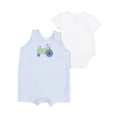 Cute Farm Animals Appliques - Overall Shortie with Short Sleeve Bodysuit