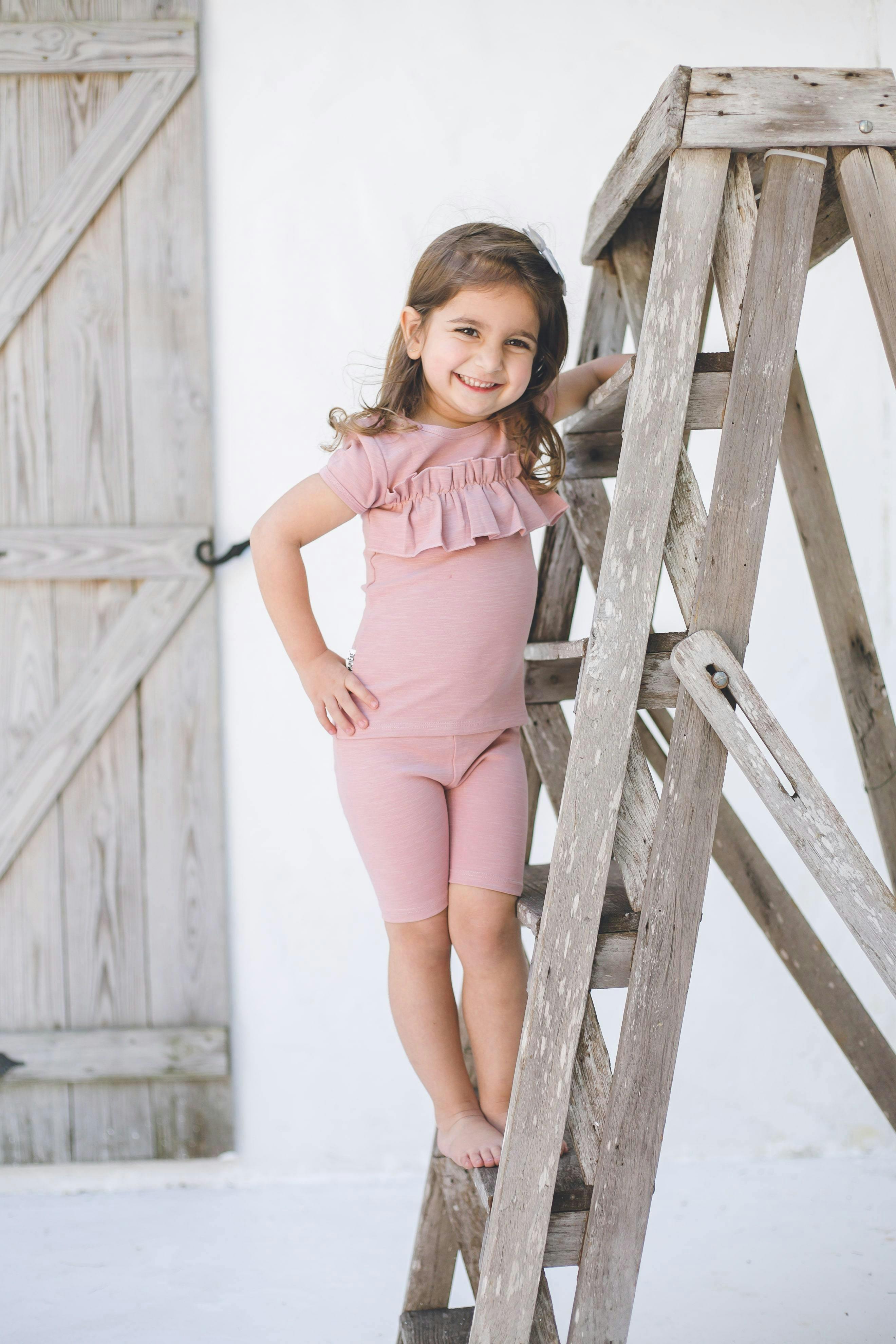 Chest Ruffle 2-Piece Top & Short Set