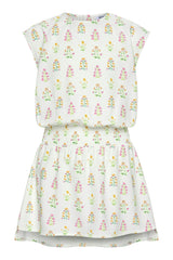Josie Dress White Floral Block Print
