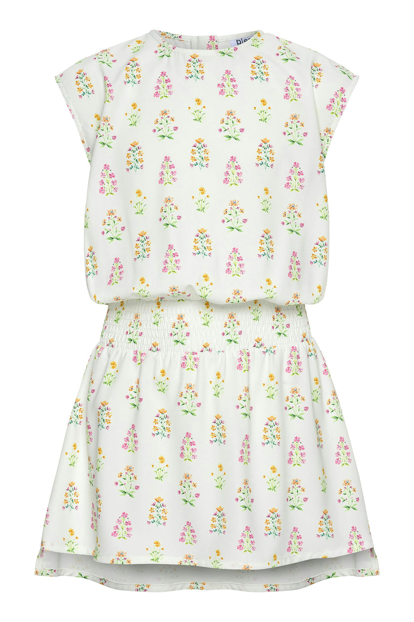 Josie Dress White Floral Block Print