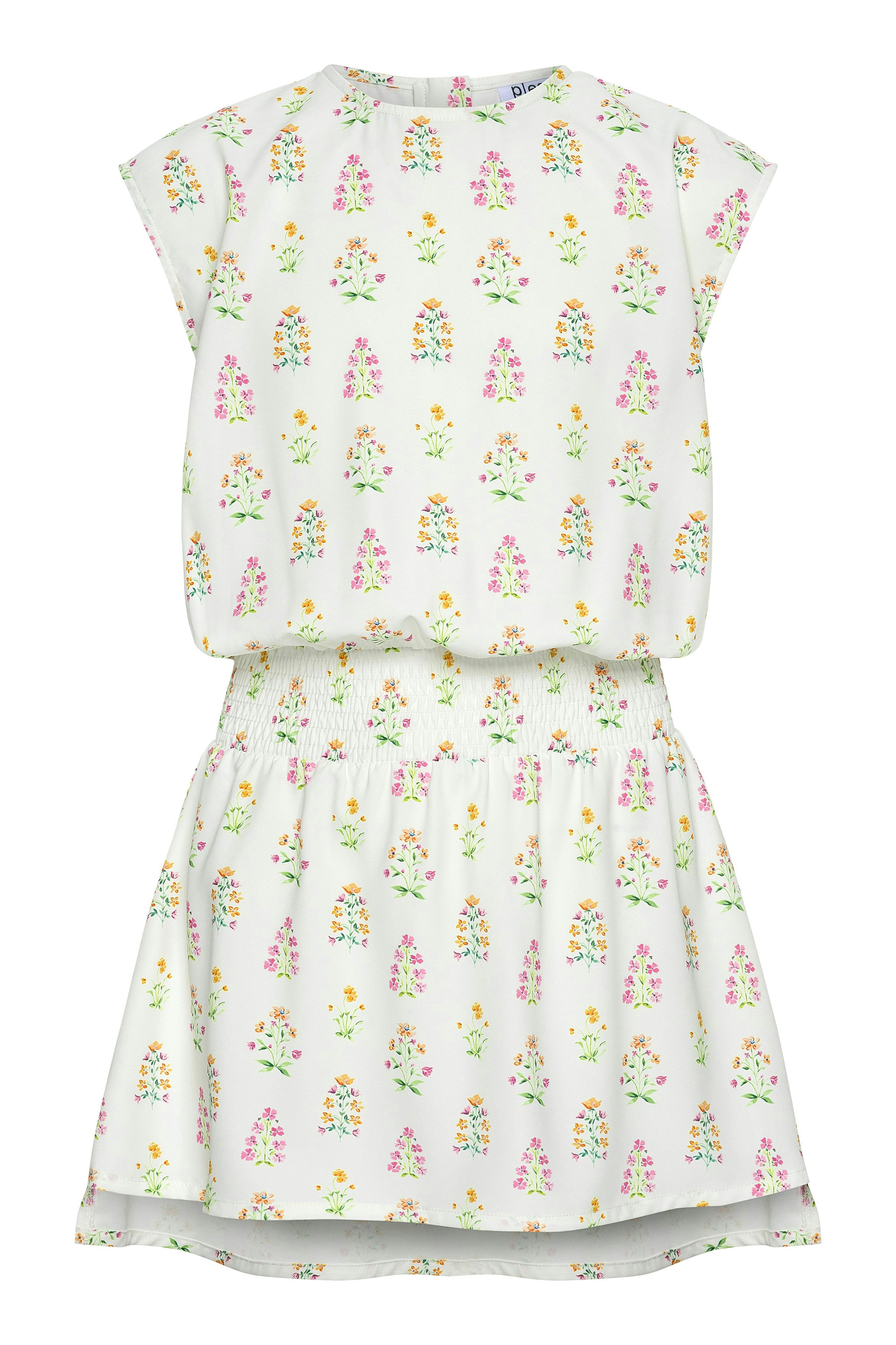 Josie Dress White Floral Block Print