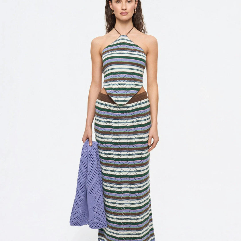 women's organic cotton midi skirt – juicy grape