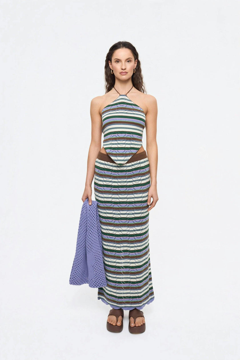 women's organic cotton midi skirt – juicy grape