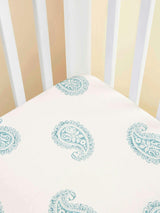 Block-Printed Cotton Fitted Crib Sheet