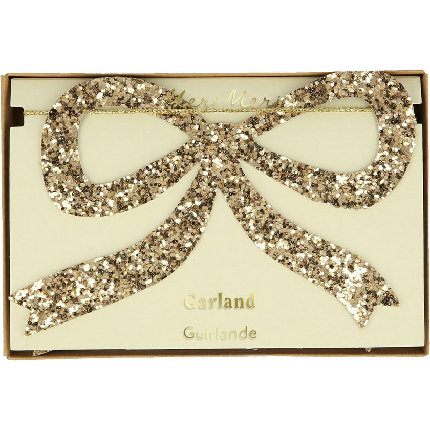 Gold Glitter Bow Garland