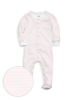 The Organic Snap Footie [Pink Stripe]