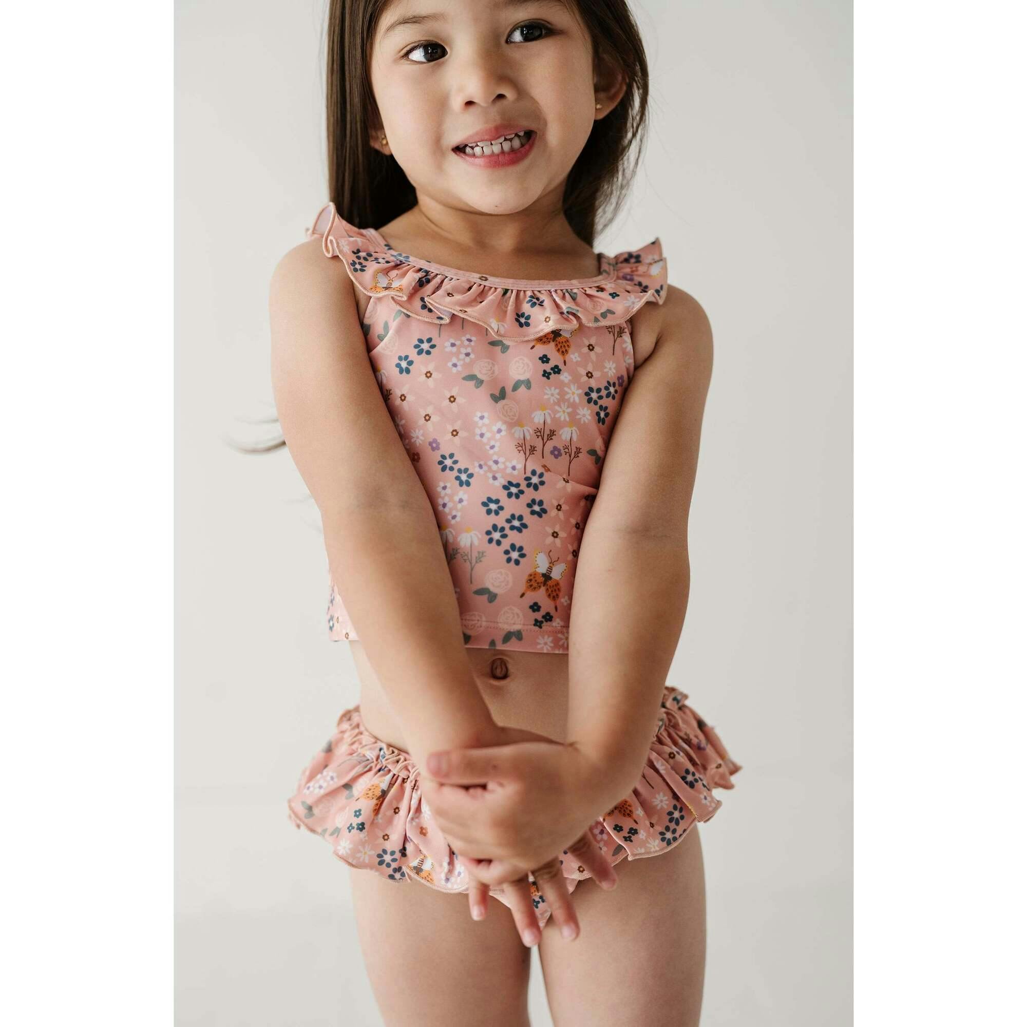 Girl's Two-Piece Tankini Swimsuit Burlwood