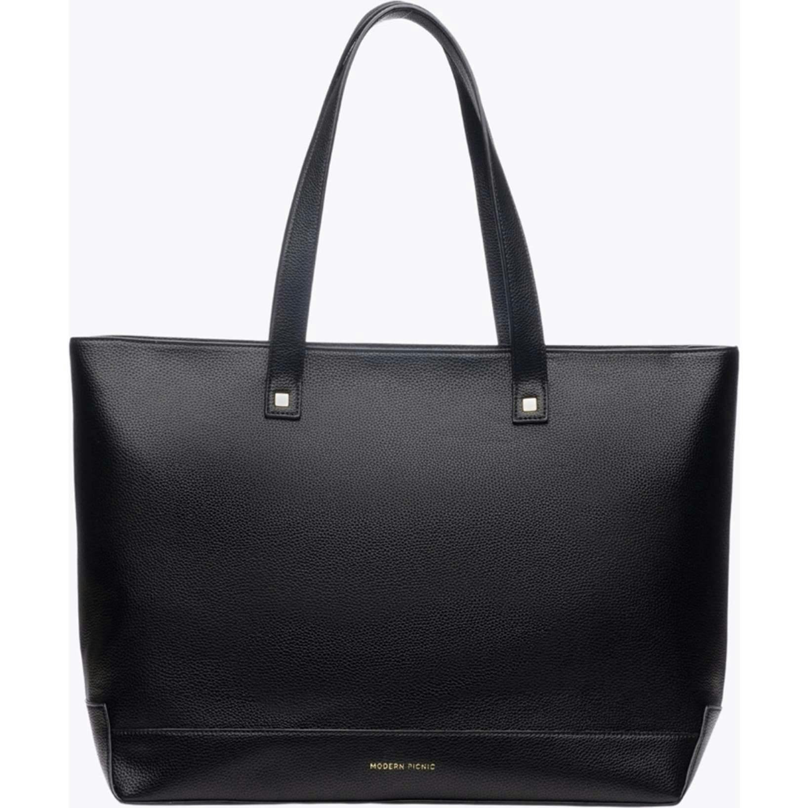 Vegan Leather Work Tote Bag with Removable Insulated Pouch