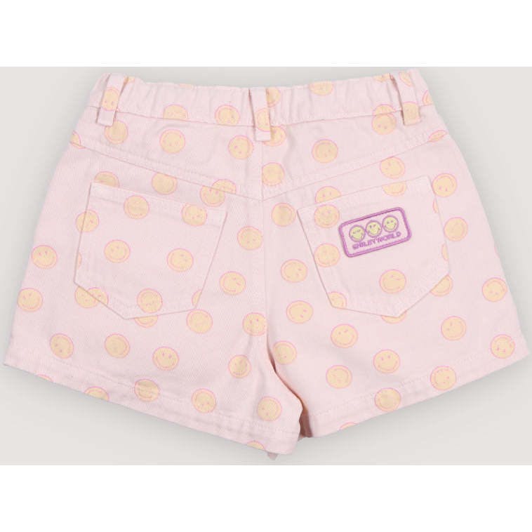 SmileyWorld® Denim Short Smiley Print