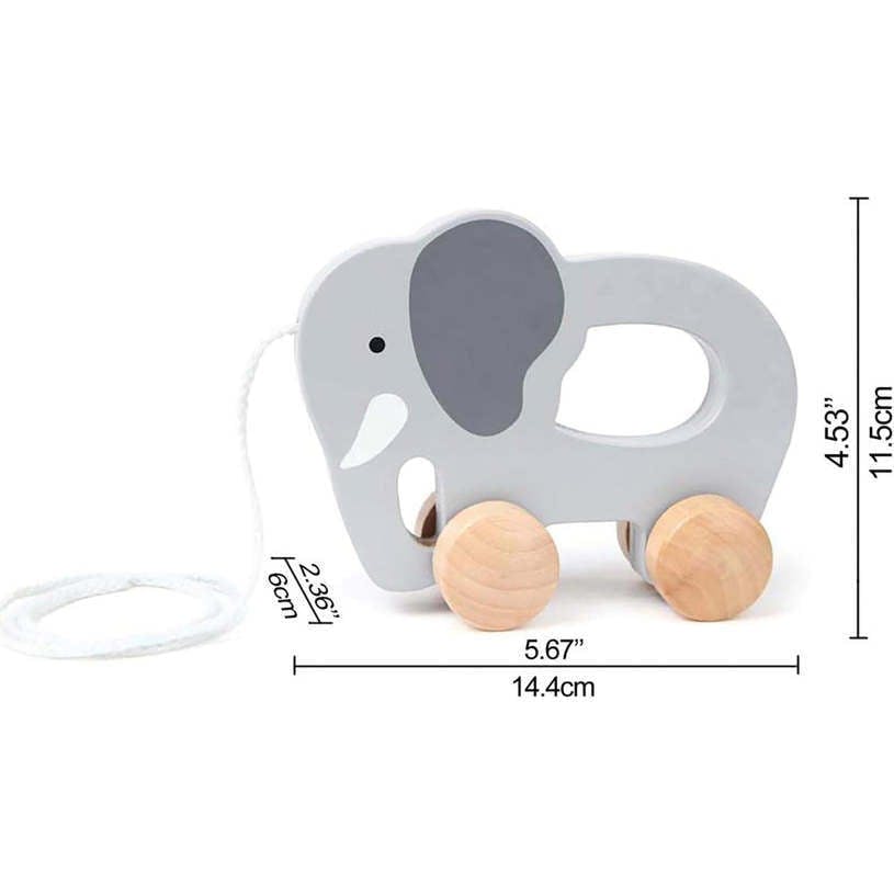 Hape: Push & Pull - Gray - Wooden Toy