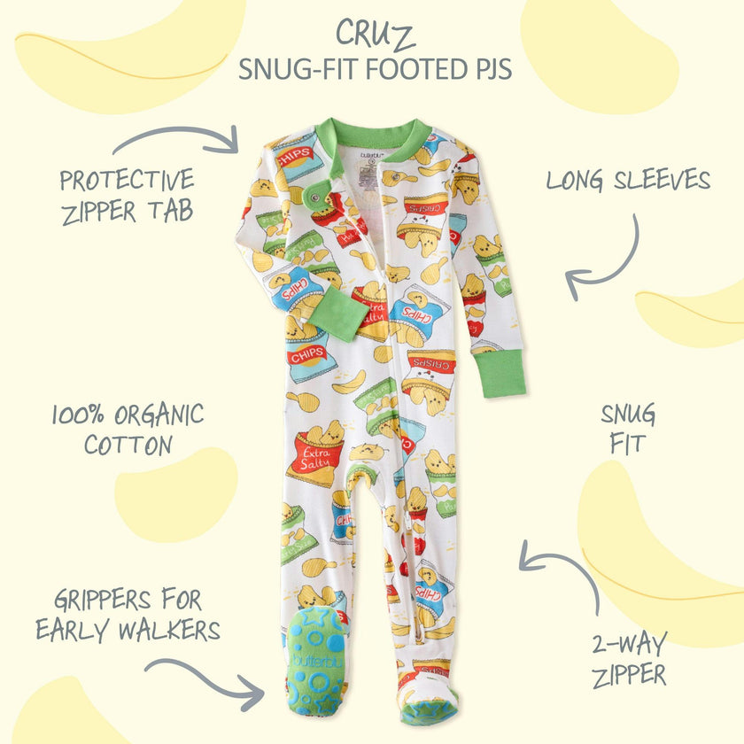 CRUZ Snug-fit Footed Baby Boys Pajamas