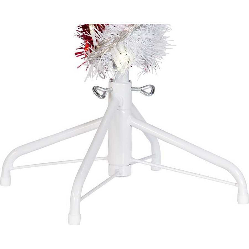 4-Foot Pre-Lit Red and White LED Tinsel Candy Cane