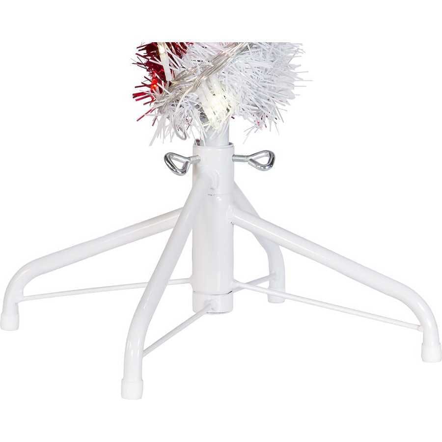 4-Foot Pre-Lit Red and White LED Tinsel Candy Cane