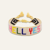 Rainbow HELL YES Beaded Bracelet