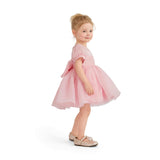 Pink Brixton Puff-Sleeve Party Dress