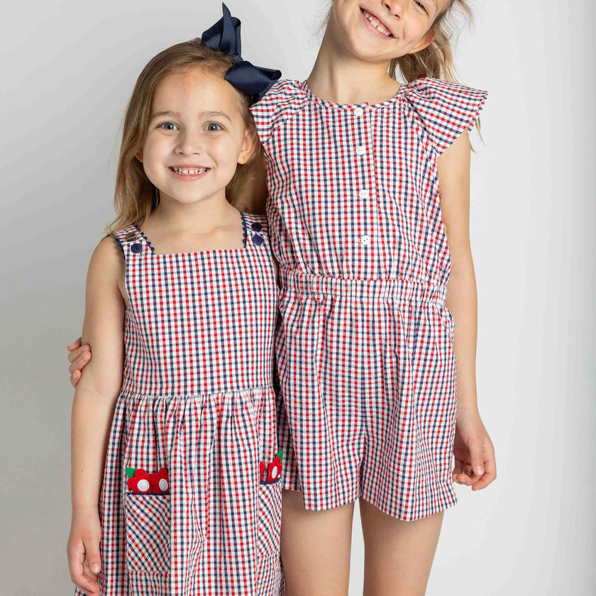 Plaid Seersucker Romper