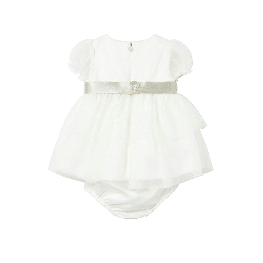 White Baby Dress With Bow Waistband