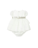 White Baby Dress With Bow Waistband