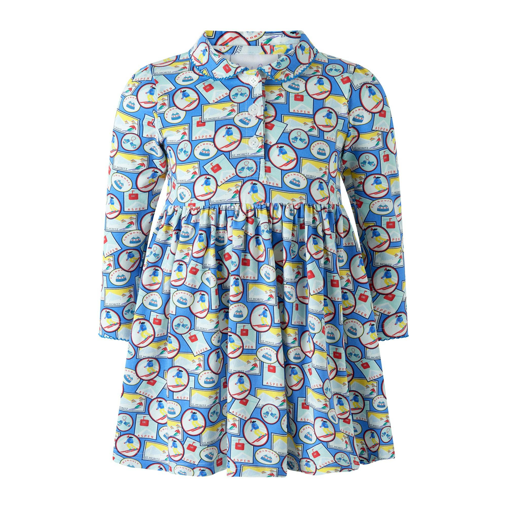 Travel Print Jersey Dress