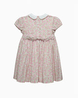 Rosie Smocked Dress in Peach Rose Floral