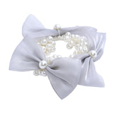 Pearl Bow Scrunchie Set