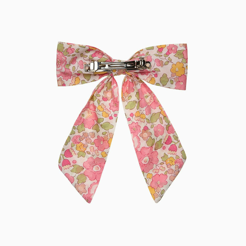 Extra Large Bow Hair Clip in Peach Sparkle Betsy