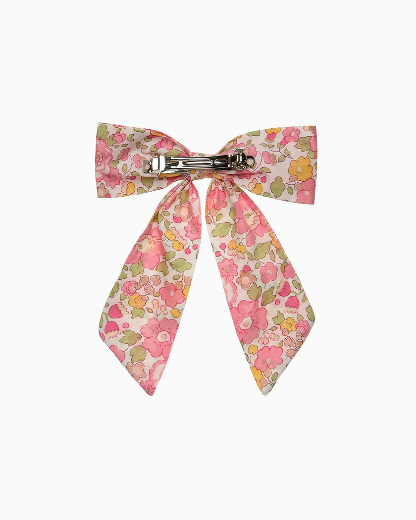 Extra Large Bow Hair Clip in Peach Sparkle Betsy