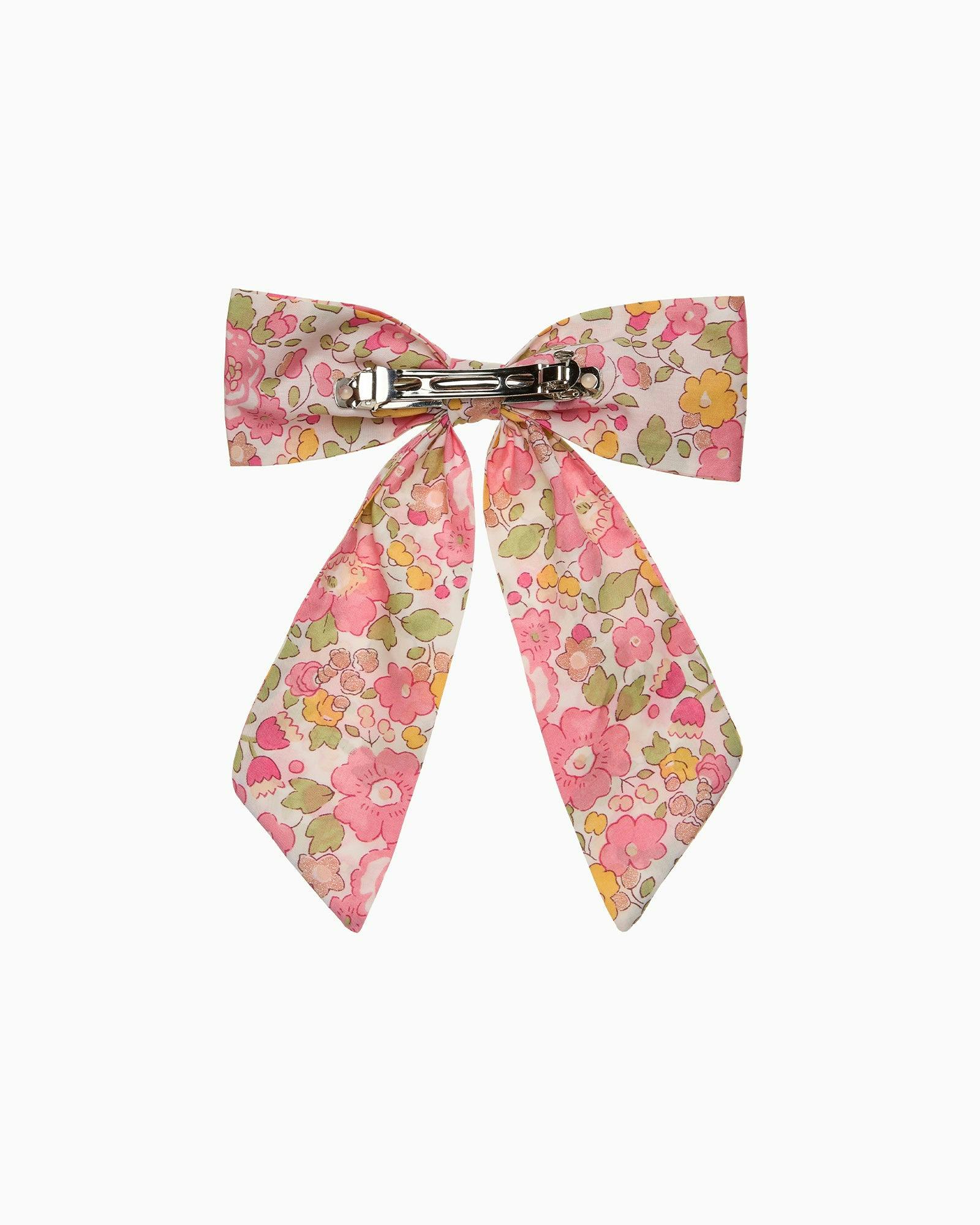 Extra Large Bow Hair Clip in Peach Sparkle Betsy