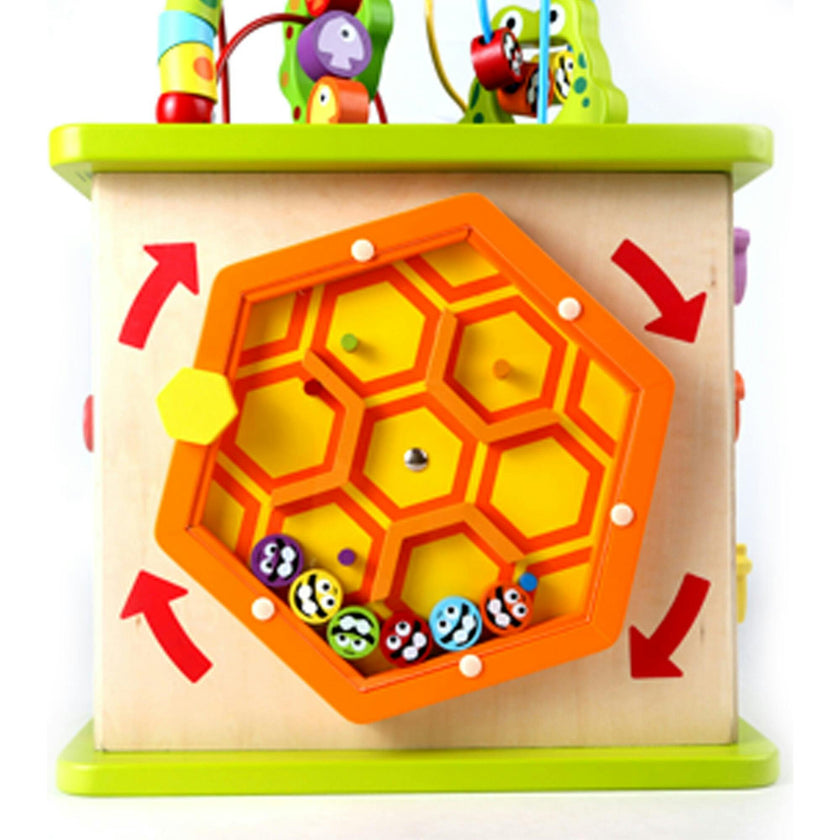 Country Critters 5-Sided Wooden Play Cube for Toddlers