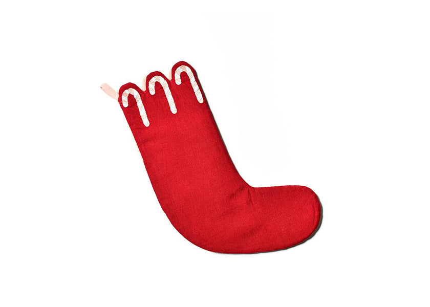 Red Candy Cane Scallop Stocking