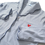Harbor Heart Stitch Stripe Women's Button Front Long Pajama Set