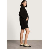 Women's Maternity Juniper Cotton Button-Placket Romper, Black