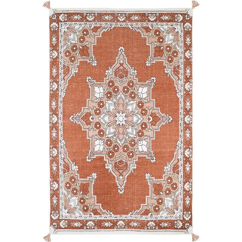Lalitha Traditional Persian Pattern Tassel Rectangular Rug