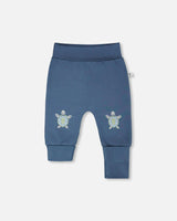 2 Pack Organic Cotton Jersey Evolutive Pants Medium Blue