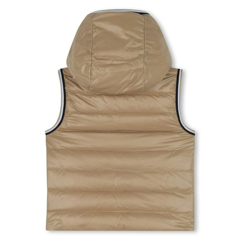 Beige Puffer Sleeveless  Jacket