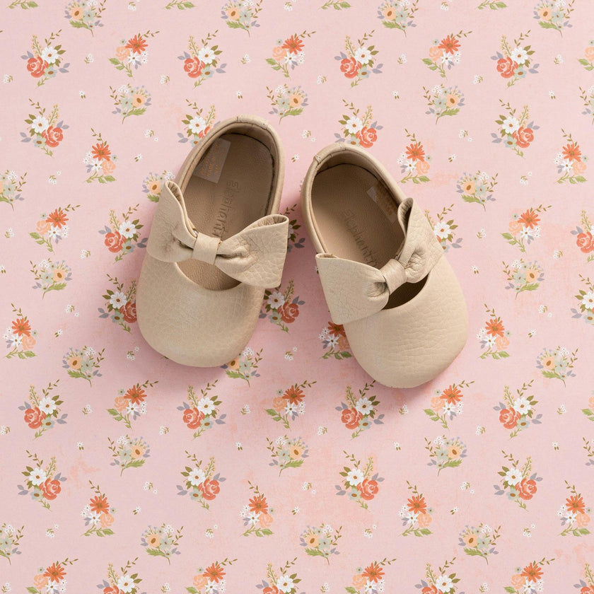 Baby Bow Ballet Flat | Cream Leather
