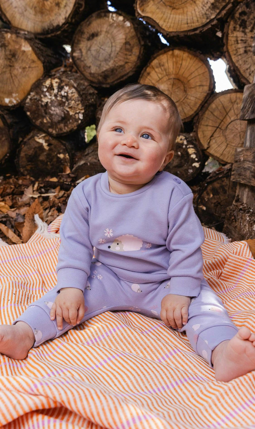 Organic Cotton Pants And Top Set Violet