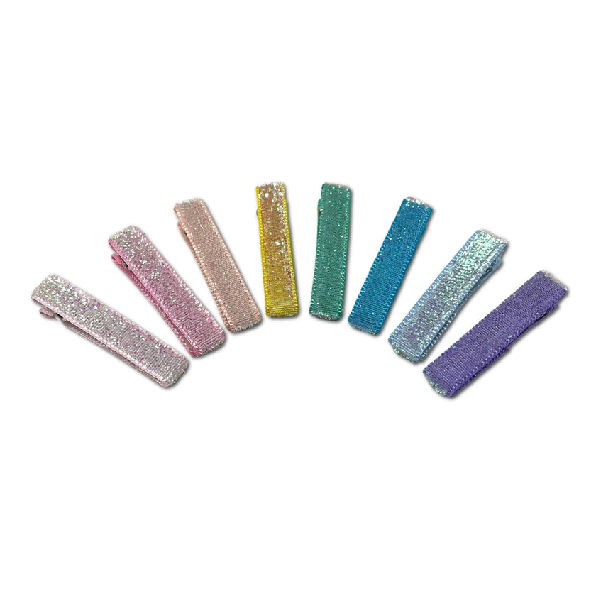 Glitter Velvet Alligator Bar Clips Bundle Set