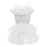 White Isabella Ruffle Dress