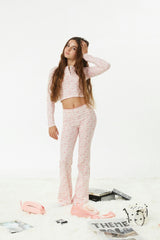 Peyton Pink on Pink Thermal Wide Leg Pants