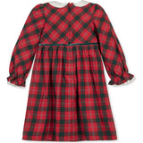 Baby Organic Peter Pan Collar Dress with Ruffle Cuffs, Red