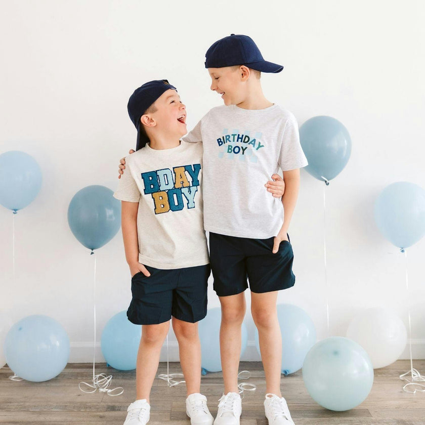 Birthday Boy Patch Short Sleeve T-Shirt - Natural Heather