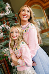 Melody Sweater in Marzipan Pink Fair Isle