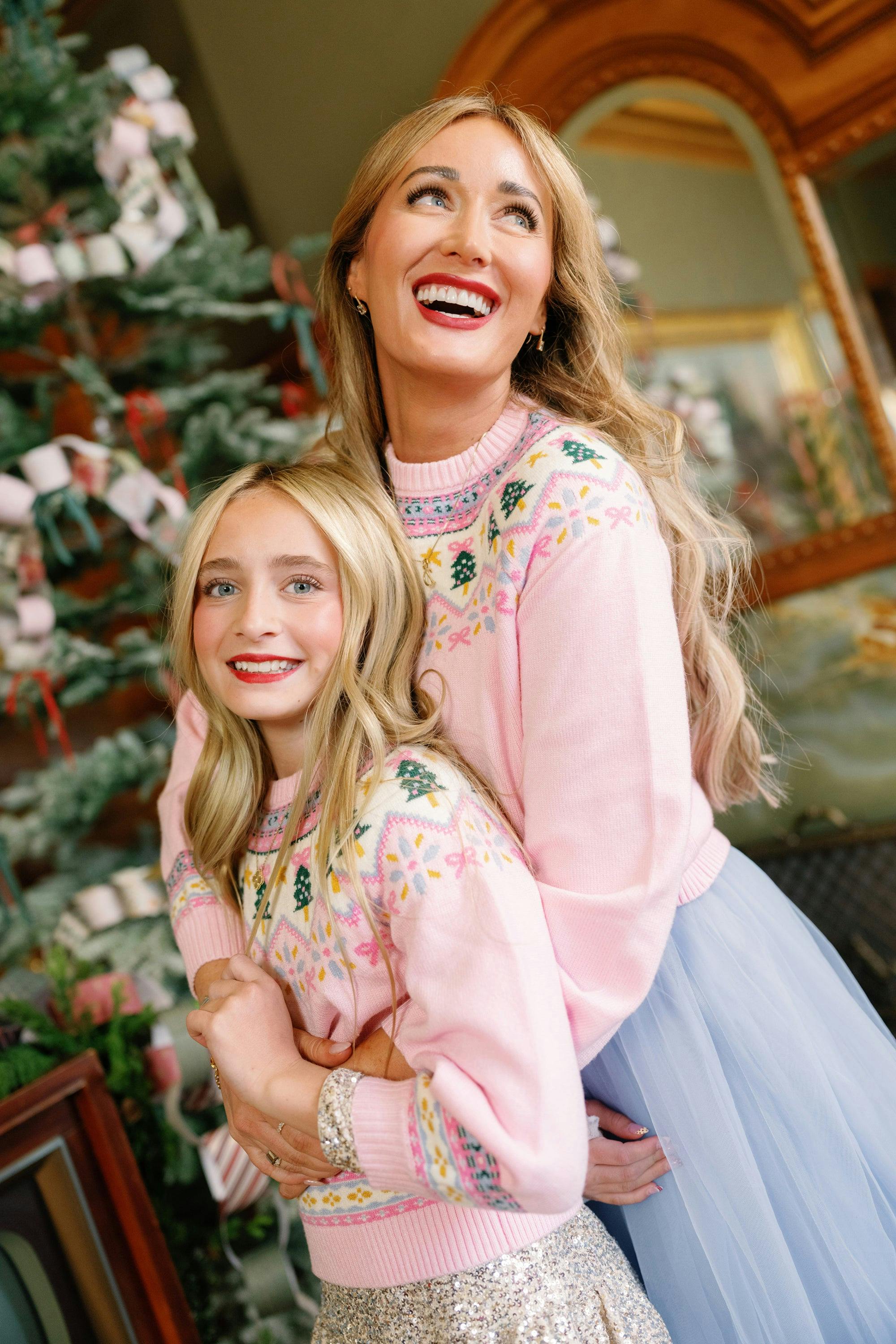 Melody Sweater in Marzipan Pink Fair Isle