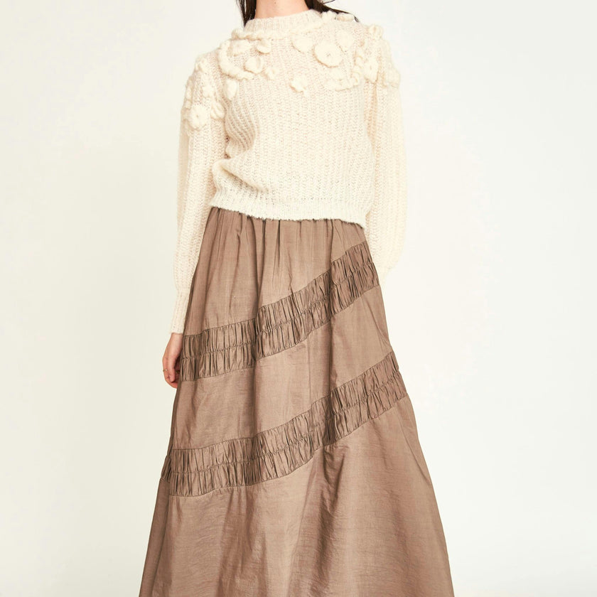 Moritz Embroidered Pullover in Alabaster