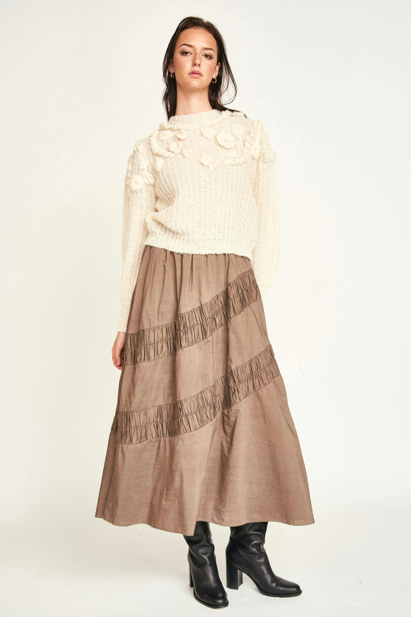 Moritz Embroidered Pullover in Alabaster