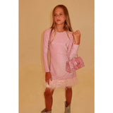 Pink Shimmer Feather Dress