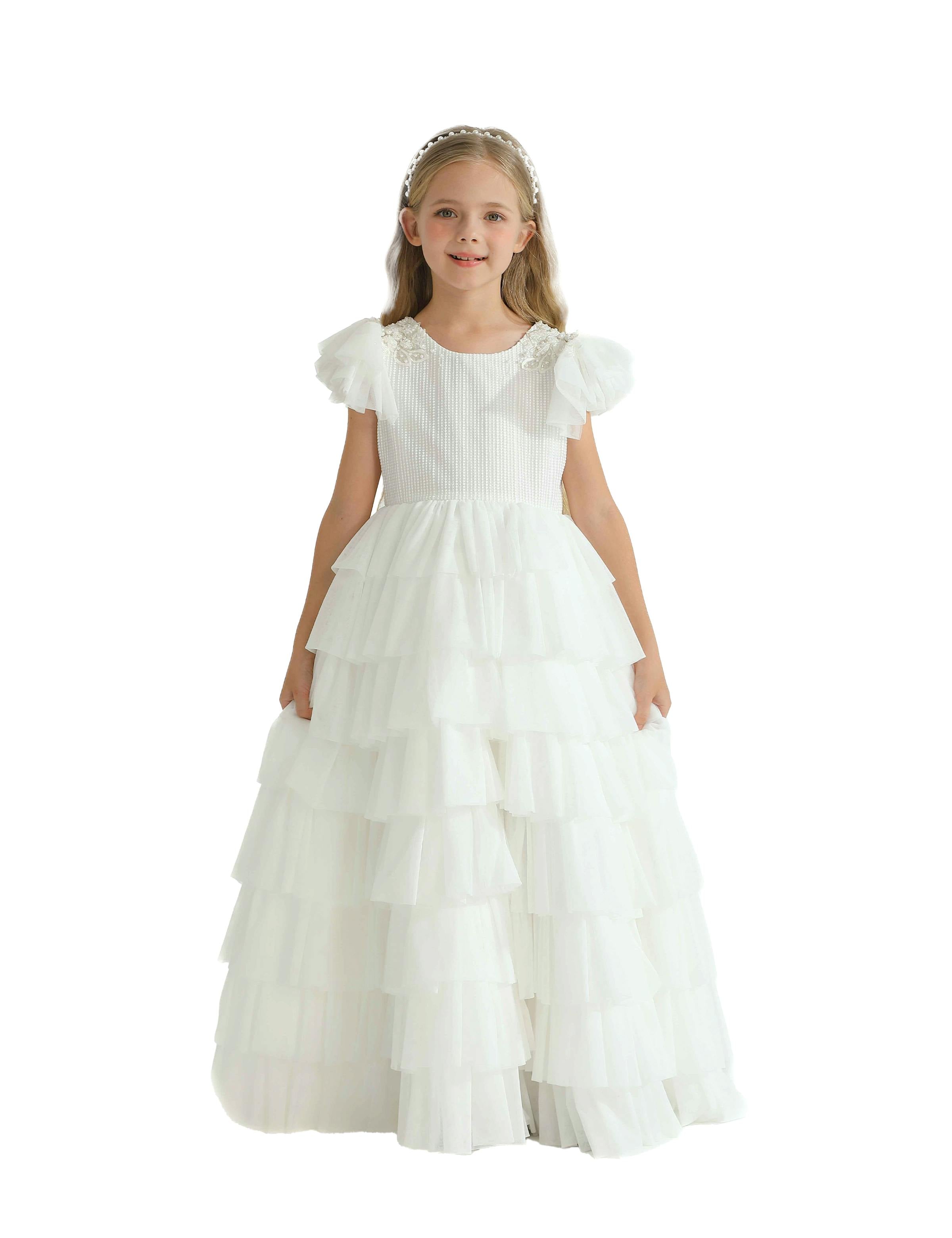 White Layered Tulle Abbyfield Dress