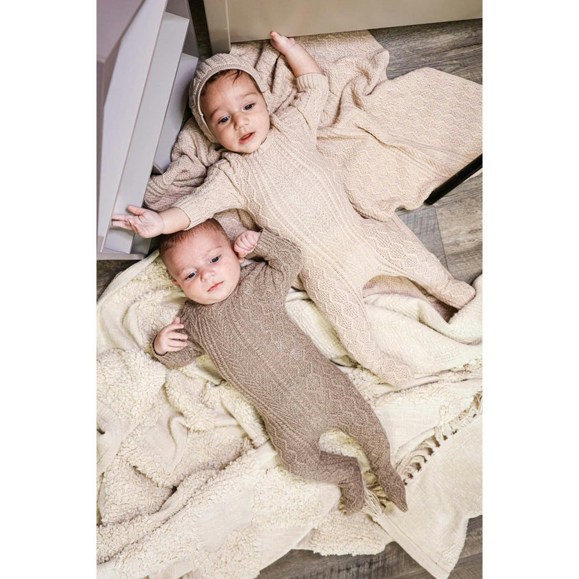 Marled Multi Knit Crew Neck Sweater Long Sleeve Footie