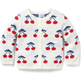 Baby Cherry Cardigan, White